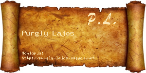 Purgly Lajos névjegykártya