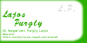 lajos purgly business card